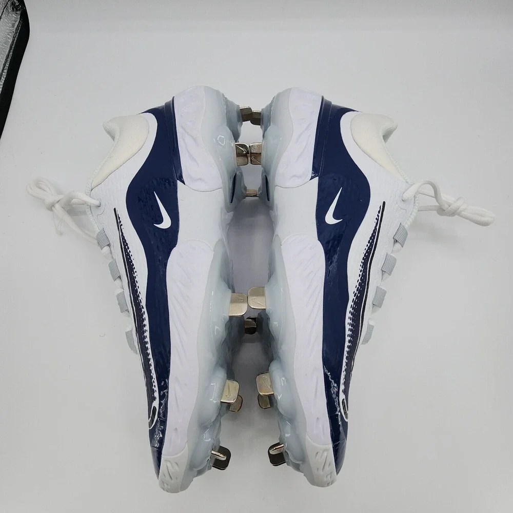 Nike Alpha Huarache Elite 4 Low‎ Baseball Cleats Mens 8 D2745-103 White Blue NEW
